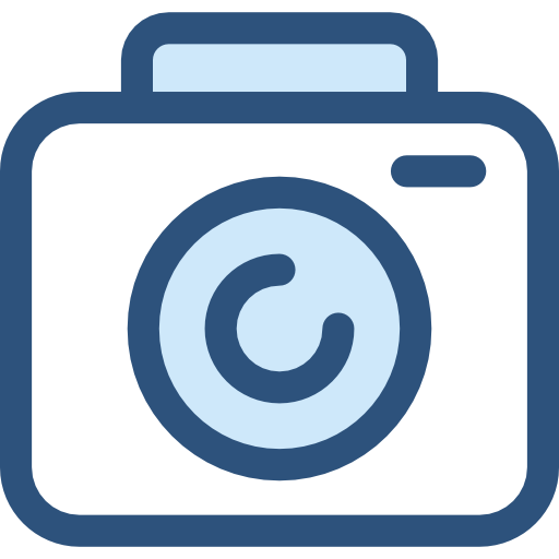 Photo camera Monochrome Blue icon