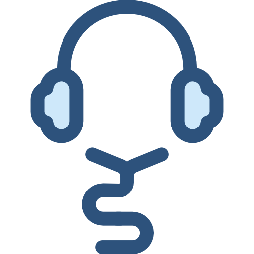 Headphones Monochrome Blue icon