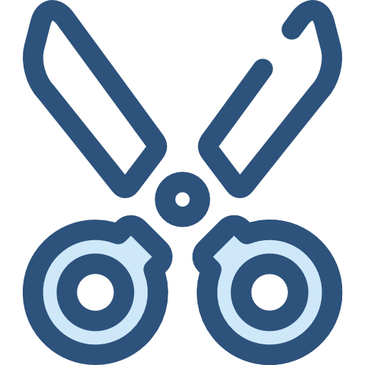 Scissors Monochrome Blue icon
