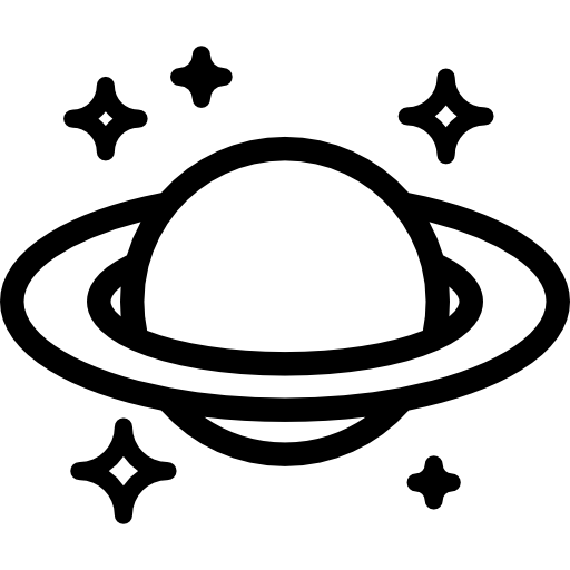 saturno Detailed Rounded Lineal Ícone