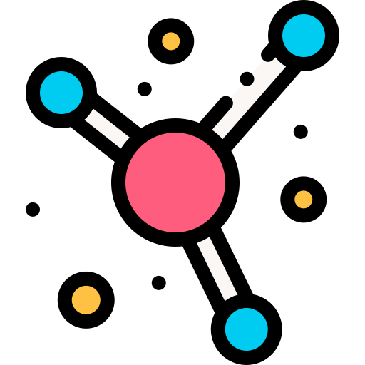 分子 Detailed Rounded Lineal color icon