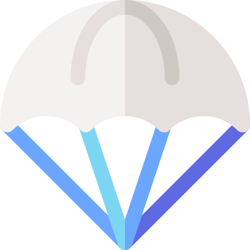 parachutespringen Basic Rounded Flat icoon