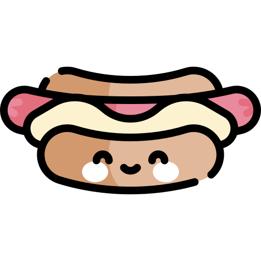hot dog Kawaii Lineal color icono
