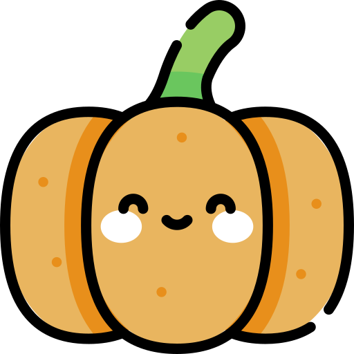 Pumpkin Kawaii Lineal color icon