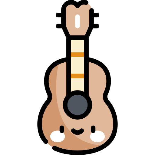 ギター Kawaii Lineal color icon