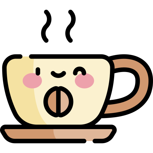 Кофейная чашка Kawaii Lineal color иконка