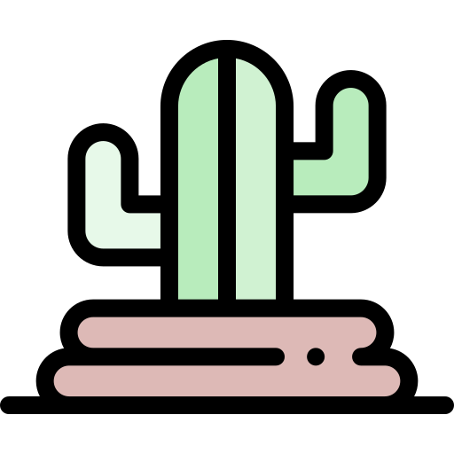 Cactus Detailed Rounded Lineal color icono