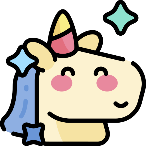 Unicorn Kawaii Lineal color icon