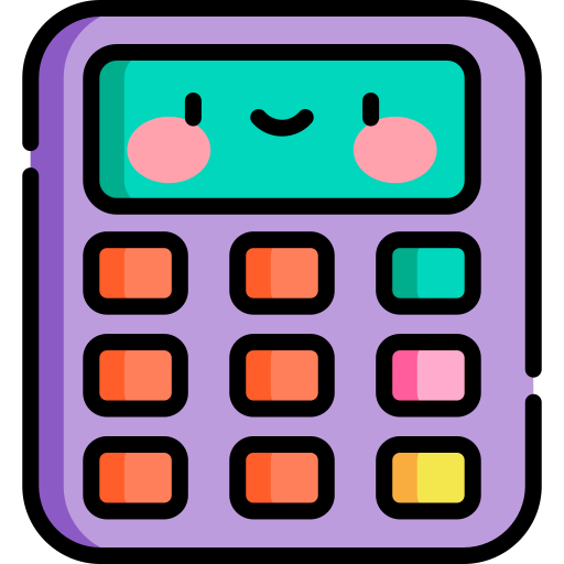 Calculadora Kawaii Lineal color icono