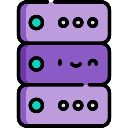 banca dati Kawaii Lineal color icona