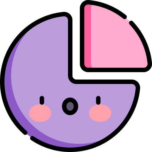 Pie chart Kawaii Lineal color icon