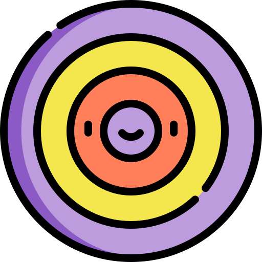 Objetivo Kawaii Lineal color icono
