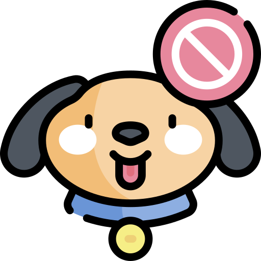 Домашние животные запрещены Kawaii Lineal color иконка