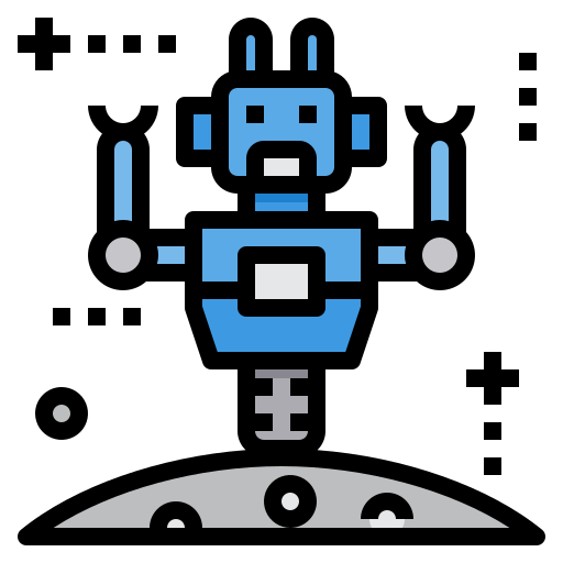 kosmiczny robot itim2101 Lineal Color ikona