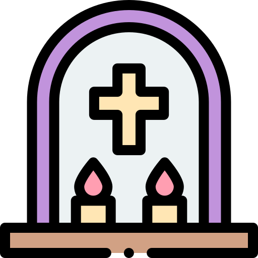 Tombstone Detailed Rounded Lineal color icon