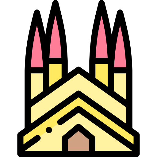 Sagrada familia Detailed Rounded Lineal color icono