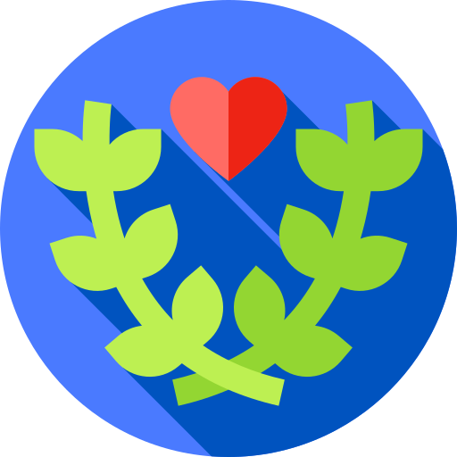 Corazón Flat Circular Flat icono