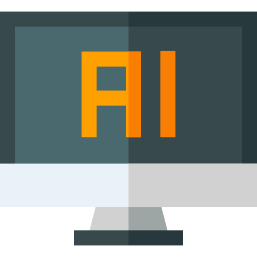 sztuczna inteligencja Basic Straight Flat ikona