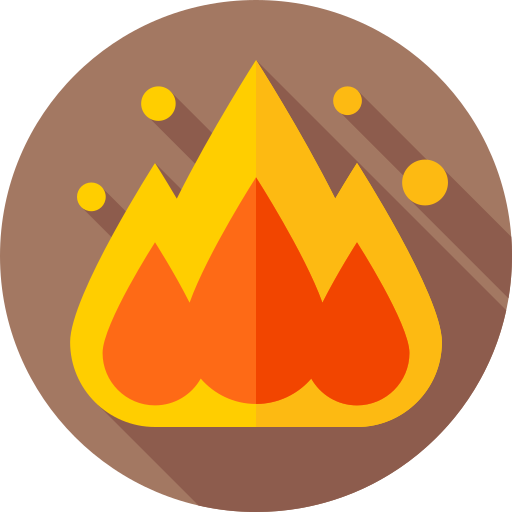 fuoco Flat Circular Flat icona