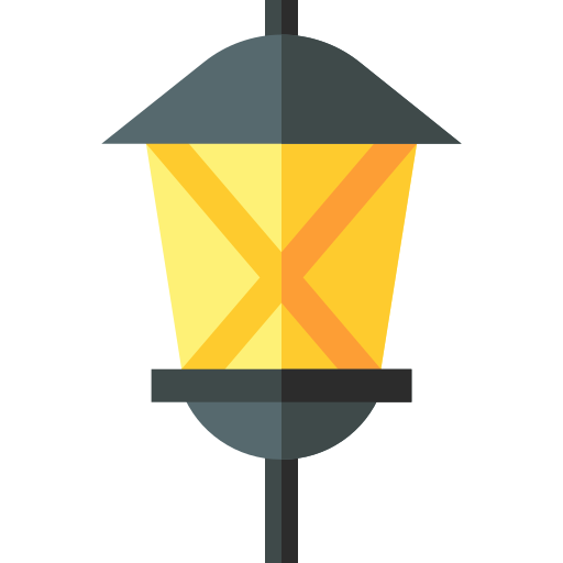 Lamppost Basic Straight Flat icon