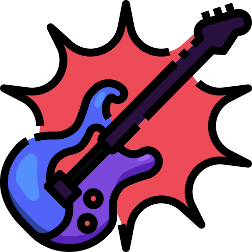 Electric guitar Justicon Lineal Color icon