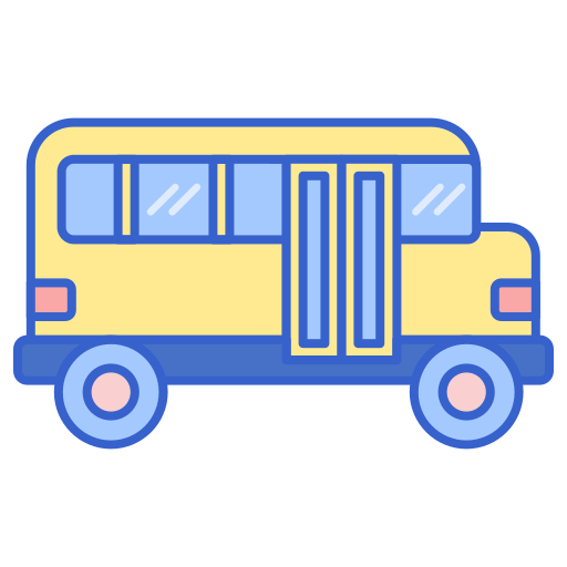 autobus szkolny Flaticons Lineal Color ikona
