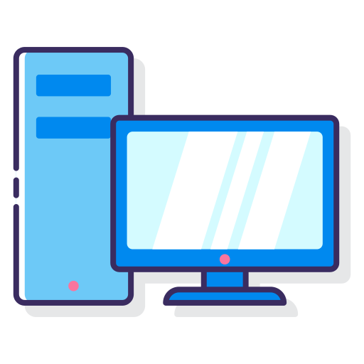 computadora Flaticons Lineal Color icono
