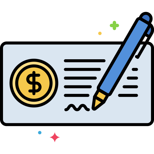 Cheque Flaticons Lineal Color icon