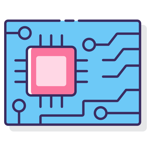 tarjeta de circuito impreso Flaticons Lineal Color icono