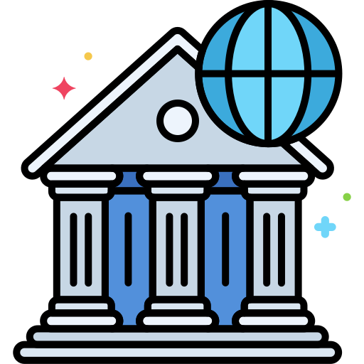 globalna bankowość Flaticons Lineal Color ikona