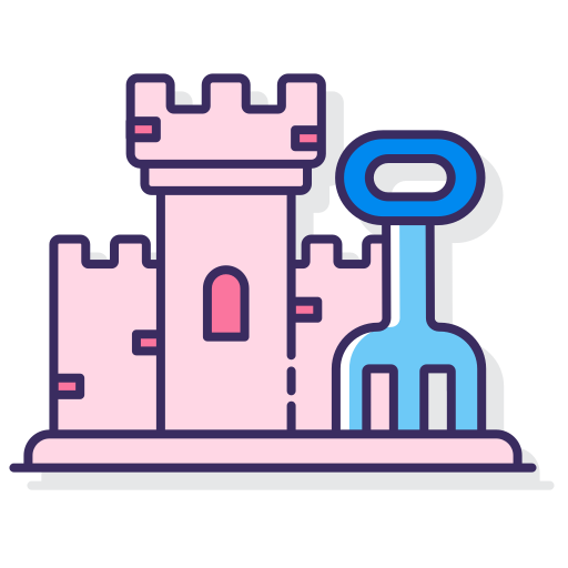 castillo de arena Flaticons Lineal Color icono