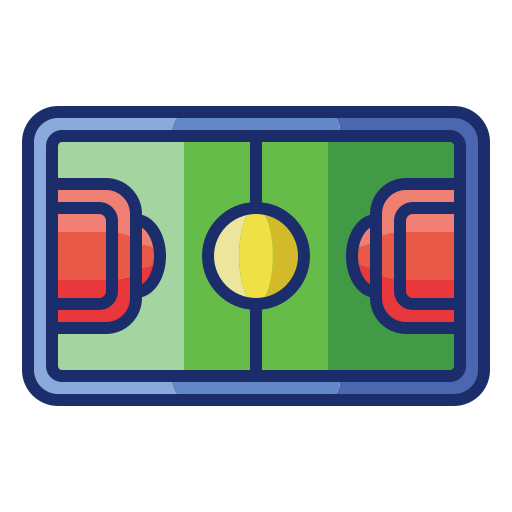 Soccer field Flaticons Lineal Color icon