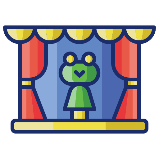 Puppet show Flaticons Lineal Color icon