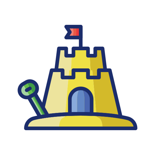 zamek z piasku Flaticons Lineal Color ikona
