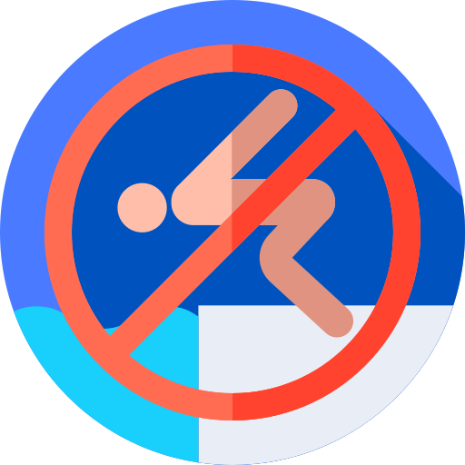 No dive Flat Circular Flat icon