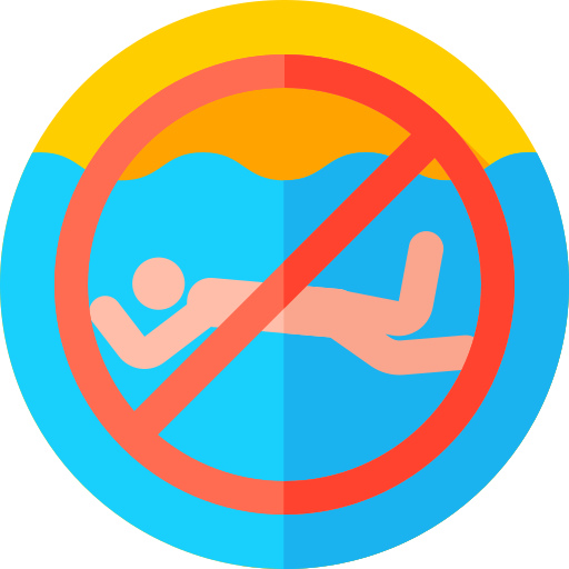 Prohibido nadar Flat Circular Flat icono