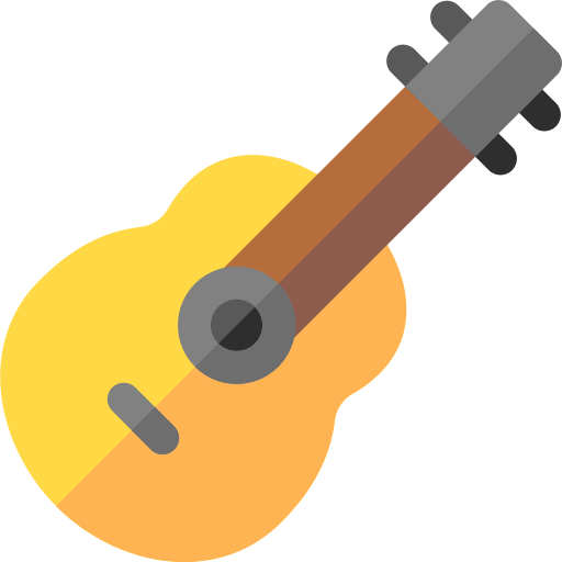 spaanse gitaar Basic Rounded Flat icoon
