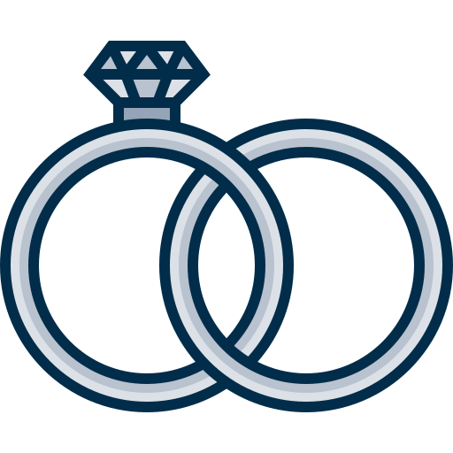 anneaux de mariage Detailed Grey Lineal color Icône