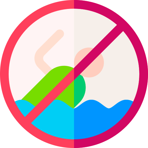 zakaz pływania Basic Rounded Flat ikona