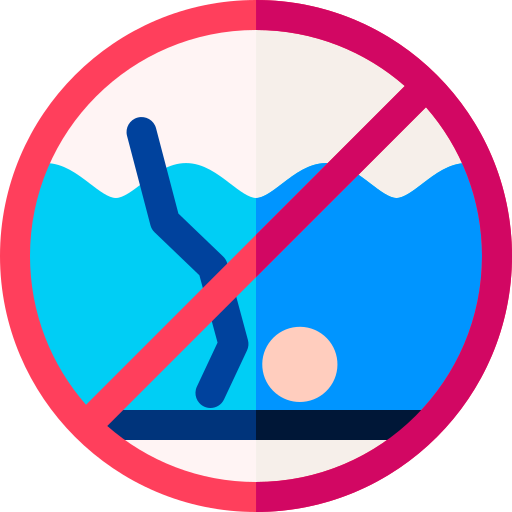 No diving Basic Rounded Flat icon