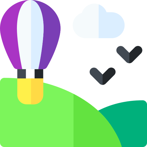 balon na gorące powietrze Basic Rounded Flat ikona