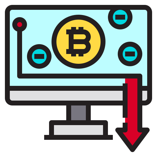 bitcoin Payungkead Lineal Color icon