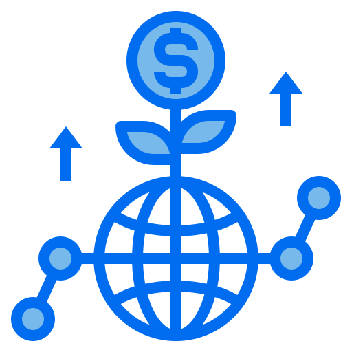 geld groei Payungkead Blue icoon