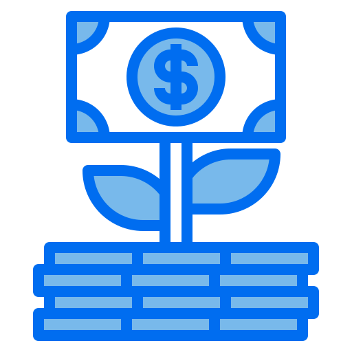 Money growth Payungkead Blue icon