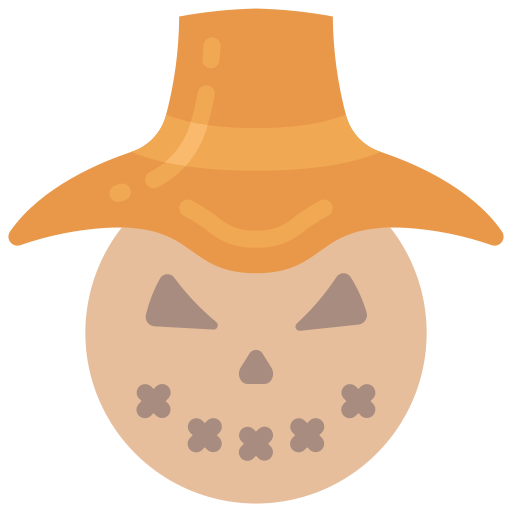Scarecrow head Juicy Fish Flat icon