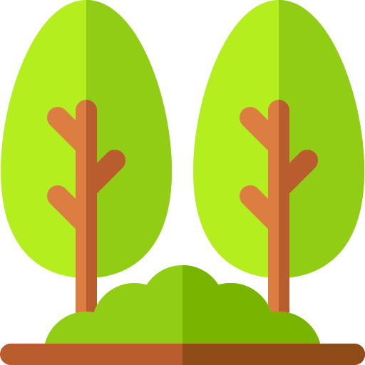 des arbres Basic Rounded Flat Icône