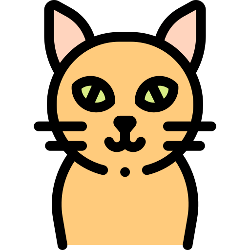 猫 Detailed Rounded Lineal color icon