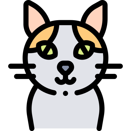 Gato Detailed Rounded Lineal color icono