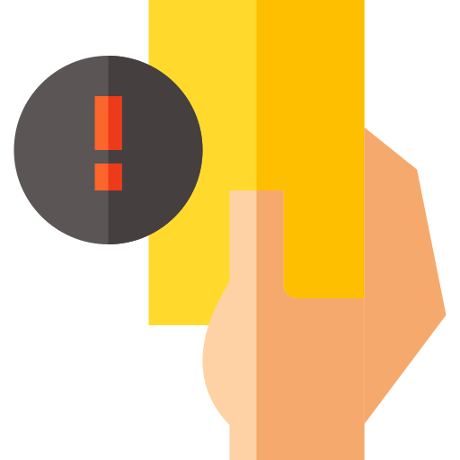 Tarjeta amarilla Basic Straight Flat icono
