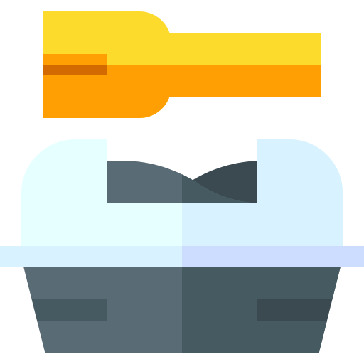 Litter box Basic Straight Flat icon